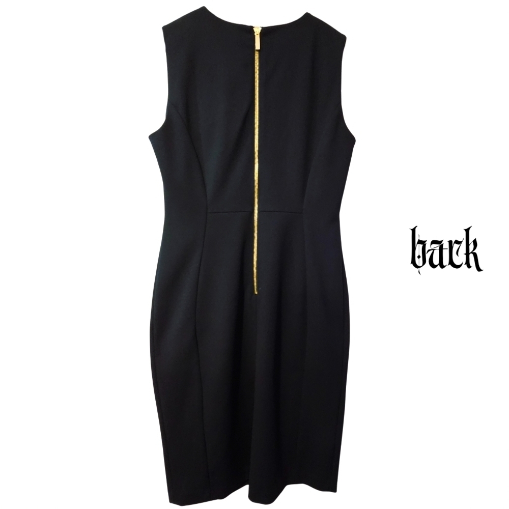 CALVIN KLEIN navy blue sleeveless midi dress size 10 - Picture 2 of 5
